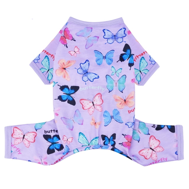 Pijamas Para Perros Primavera Verano Ropa Para Perros Pequeños Medianos Niña Niño Lindo Suave Cachorro Pjs Ropa Perrito Mono Gato Mascota Traje (Mariposa Xl)
