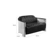 thumbnail image 5 of Benjara Filia 50 Inch Loveseat, Black Top Grain Leather Upholstery, Gray Metal-Color:BlackMaterial, 5 of 5