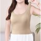 thumbnail image 4 of Pijama de manga corta para mujer, de verano, talla grande, con tirantes, almohadillas para el pecho y el centro de la espalda, sin mangas y pijama interior, blusa de poliéster para mujer., 4 of 8