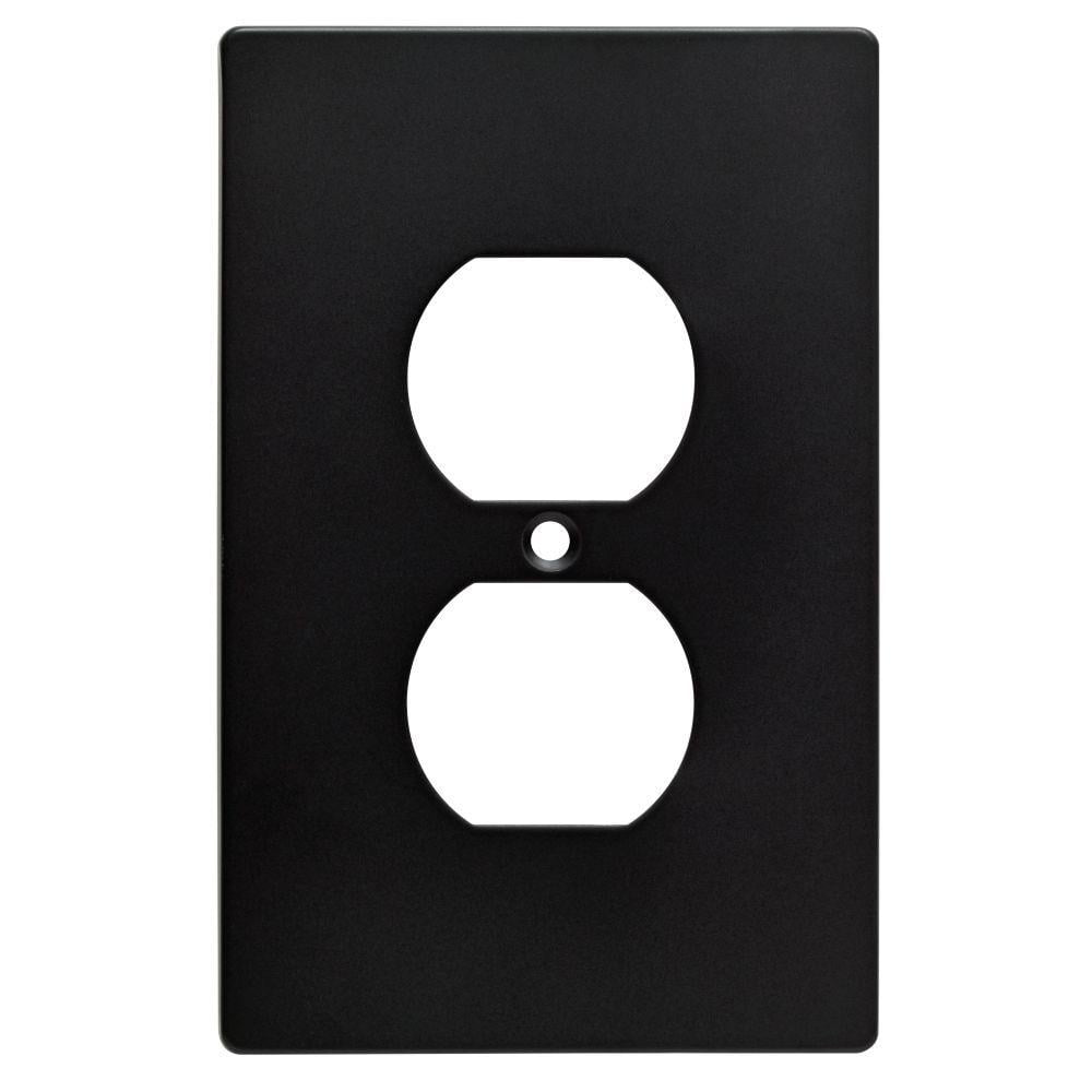Hampton Bay Black 1 Gang Duplex Outlet Wall Plate 1 Pack New Open Box Walmart Com Walmart Com