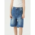 thumbnail image 3 of Handfrog Girls Jeans Shorts Ripped Denim Bermuda Elastic Waist Bottom Cotton Summer Clothes for Kids, 3 of 5