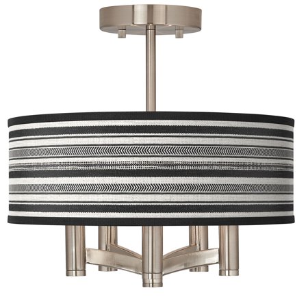 

Giclee Glow Giclee Glow Stripes Noir Ava 5-Light Nickel Ceiling Light