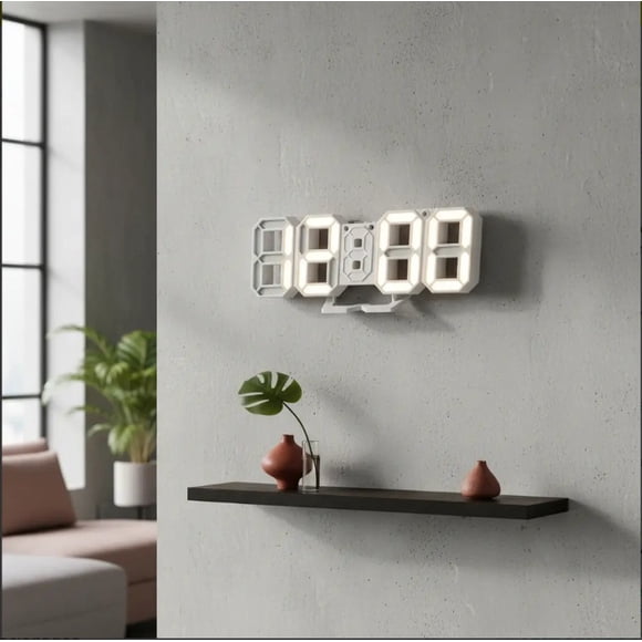 Reloj Digital Parde o Buro Color Blanco Temperatura Alarma 2310