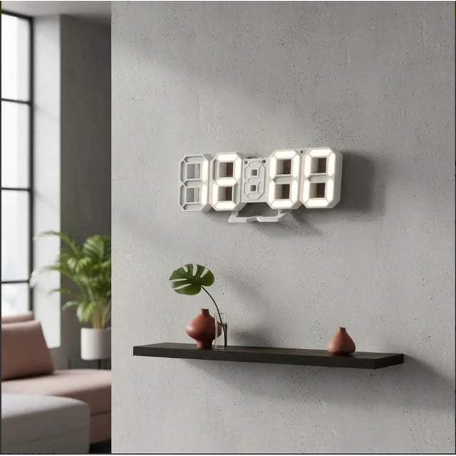 Reloj Digital Parde o Buro Color Blanco Temperatura Alarma 2310