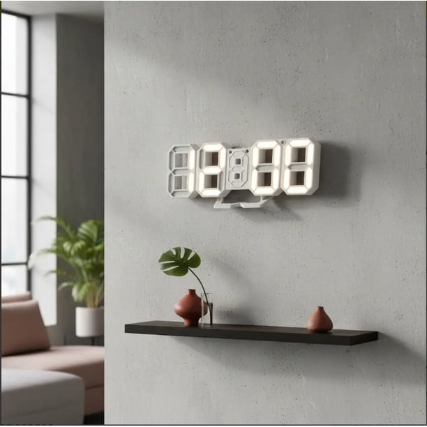 Reloj Digital Parde o Buro Color Blanco Temperatura Alarma 2310