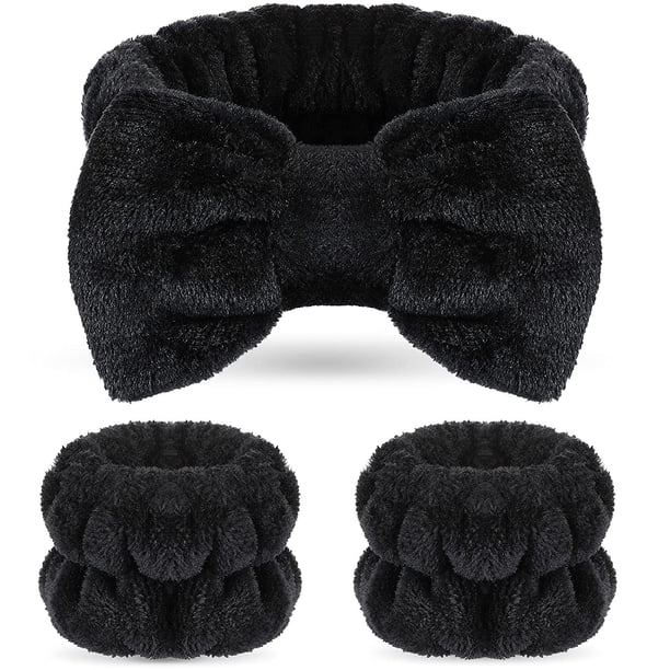 Juego de 6 pulseras prácticas para el pelo con banda para la muñeca y lazo para el pelo de felpa