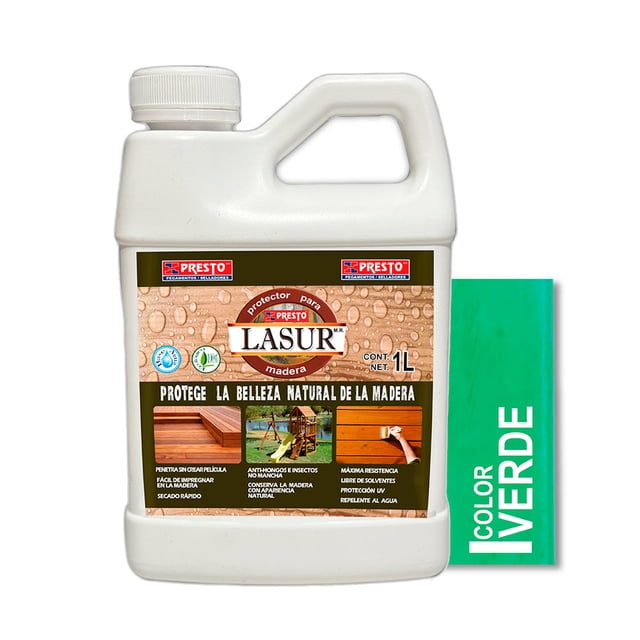 Protector para madera Presto Lasur Verde 1L