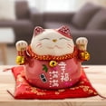 thumbnail image 4 of Ceramic Thriving Business Lucky Cat Piggy Bank,Best Gift for Business Opening,Feng Shui Decor Attract Wealth Luck - Happiness, 4 of 8