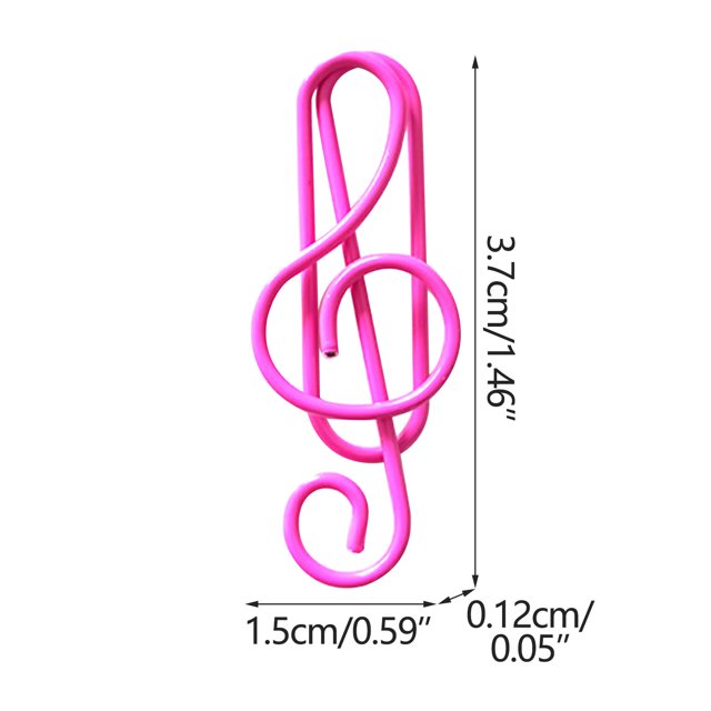 Pompotops Music Multicoloured Metal Paper Clips Color Note Paper Clip Creative Cartoon Paper Clip Special-shaped Paper Clip Office Supplies Paper Clip Clearance