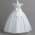 thumbnail image 2 of IBTOM CASTLE Flower Girl Sequin Lace Dress for Kids Wedding First Communion Princess Pageant Formal Party Long Maxi Gowns 7-8 Years White, 2 of 8