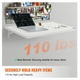 thumbnail image 3 of Wall Mounted Folding Table - 35.43" x 19.69" Drop Leaf Desk, Floating Desk with Iron Bracket, Fold Down Table for Small Spaces, Home Office, Kitchen - White, 3 of 7