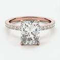 thumbnail image 6 of Auory Emerald Cut Engagement Ring 2.67 Carat Moissanite 18K Rose Gold Plated Silver Prong Setting Solitaire Promise Ring for Women, 6 of 9