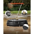 thumbnail image 5 of 15 Inch Pressure Washer Surface Cleaner 4 Wheels 4000 Max PSI 1/4 Quick Connector 2 Spray Nozzles 2 Extended Wands for Driveway Sidewalk Patio Deck, 5 of 7