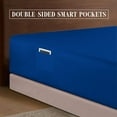thumbnail image 3 of Elegant Comfort Extra Deep Pocket Single Fitted Sheet 18-24 Inch Deep, Wrinkle-Free, Soft, Smart Pocket, Fits High Mattresses, King, Royal Blue, 3 of 5