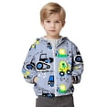 thumbnail image 3 of IDOPIP Toddler Baby Boys Girls Hooded Jacket Windbreaker Dinosaur Print Coat Kids Summer Autumn Long Sleeve Zip Up Lightweight Windproof Outwear 12-18 Months Gray, 3 of 9