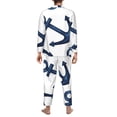 thumbnail image 5 of Bingfone Men'S Pajama Set 2 Piece Loungewear Pjs, Long Sleeve With Pajama Pants-Navy Blue Anchor, 5 of 9