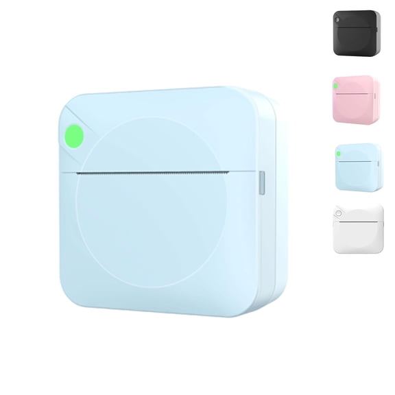 Portable Mini Printer, Sticker Printer, Portable Sticker Maker with1 Rolls Paper, Print Pod Inkless Thermal Printers, Journal, DIY(Blue)