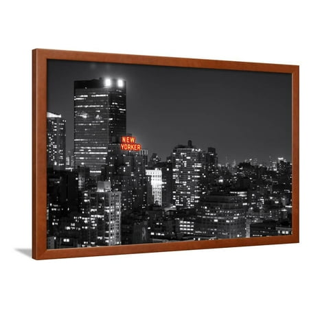 Landscape - The New Yorker - Manhattan by Night - New York City - United States Framed Print Wall Art By Philippe