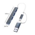 thumbnail image 3 of Lksixu Mini USB Hub Extensions, 4 Port USB 3.0 Hub, 2.0 Hub, USB Adapter Station, Slim Portable Data Hub, USB Splitter Aluminum Expansion dock Electronics for Home Office School, 3 of 7