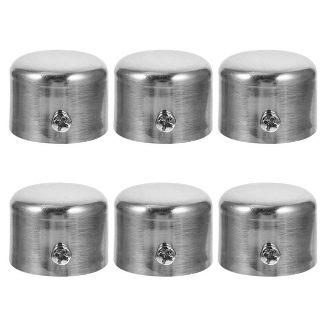 Curtain Rod Finials Metal Alloy Silver for Curtain Rod Easy to Install and Remove 6 Pieces