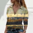 thumbnail image 2 of Blusa de manga larga con cuello en V para mujer con estampado de manga larga a la moda para mujer Pompotops gfhjh22472, 2 of 8
