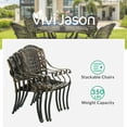 thumbnail image 2 of VIVIJASON 5-Piece Patio Furniture Dining Set, All-Weather Cast Aluminum Outdoor Conversation Set, Include 4 Cushioned Chairs and 1 Round Table w/Umbrella Hole for Balcony, Lawn, Garden, Backyard, 2 of 7