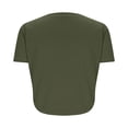 thumbnail image 7 of Sexlip Womens Short Sleeve Solid Crew Neck T Shirt Stretchy Fabric Form Fitting Design Casual Silhouette for Daily Errands Green S, 7 of 7