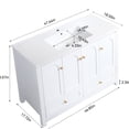 thumbnail image 7 of 48" Bathroom Vanity Combo in White with Ceramic Sink | Perfect for Bathroom Organization | Meticulously Made of Solid Wood and MDF | Silent Soft-Close for Better Routine, 7 of 7