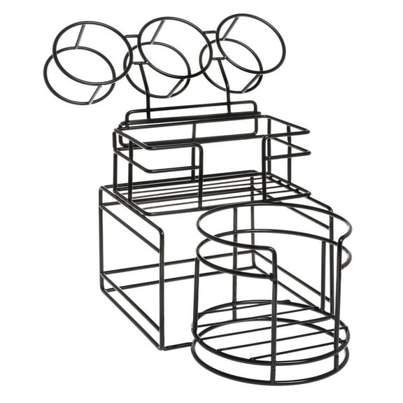 HUBERT Wire Plate/Bowl, Napkin Holder with Detachable Cylinder Holder - Black