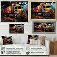 thumbnail image 4 of Designart "Urban Art Semi Truck" Truck Floater Framed Canvas Art Print, 4 of 5