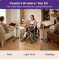 thumbnail image 5 of Kekoy Overbed Table with Wheels, 90° Tilting Tabletop and Adjustable Height, Rolling Hospital Bedside Table for Reading, Laptop Work and Post-Surgery Recovery, 5 of 8