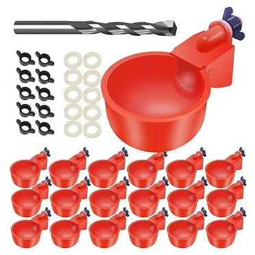 RanSeTi 16 Pack Automatic Chicken Waterer Cups Poultry Waterers Poultry Water Feeder Chicken Water Cups Wit