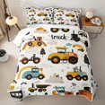 thumbnail image 2 of Castle Fairy Cute Cartoon Construction Truck Quilt Full,Tractor Excavator Full Bedspread Sets for Bedroom,Yellow Blue, 2 of 7