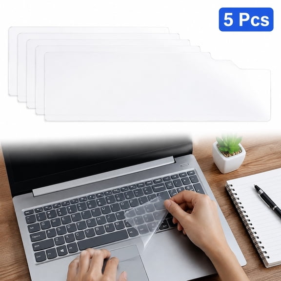 5 Pcs Laptop Keyboard Cover Silicone Clear Skin 15-17 in Universal