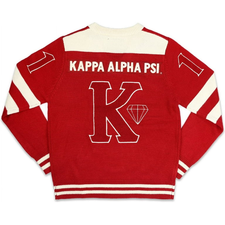 Big Boy Kappa Alpha psi Divine 9 S4 Mens V Neck Heavy Sweater Crimson Red 3XL