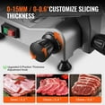 thumbnail image 3 of KFFKFF Electric Meat Cutter, 340W with 10" SUS420 Blade & Sharpening Stone, 0-0.6" Thickness Adjuster for Both Commercial & Home, Slices Meat & Cheese Efficiently, 3 of 9