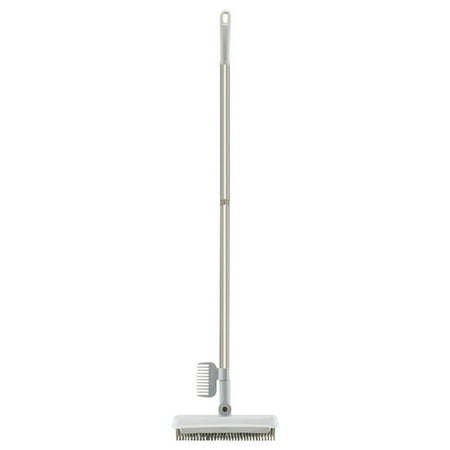 

2 in 1 Silicone Crevice Grout Cleaning Brush Adjustable Long Handle Bathroom Tile Magic Broom Brush for Bathroom Kitchen Crevice White