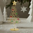 thumbnail image 4 of Neoyler Tabletop Metal Christmas Ornament Display Stand Christmas Decorations Christmas Tree Ornaments Sturdy Wrought Iron Star Top Desktop Holder for Home Office 12.6 in Gold, 4 of 4