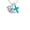 Blue, variant on Little Bird Initial - F -  - White Crystal Cross Sophia Necklace, 18"+1"