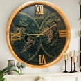 thumbnail image 3 of THE GEARS CLOCK Wall Clock with Real Moving Gears PO-LI_ 24 in Round WOOD-BLACK, 3 of 17