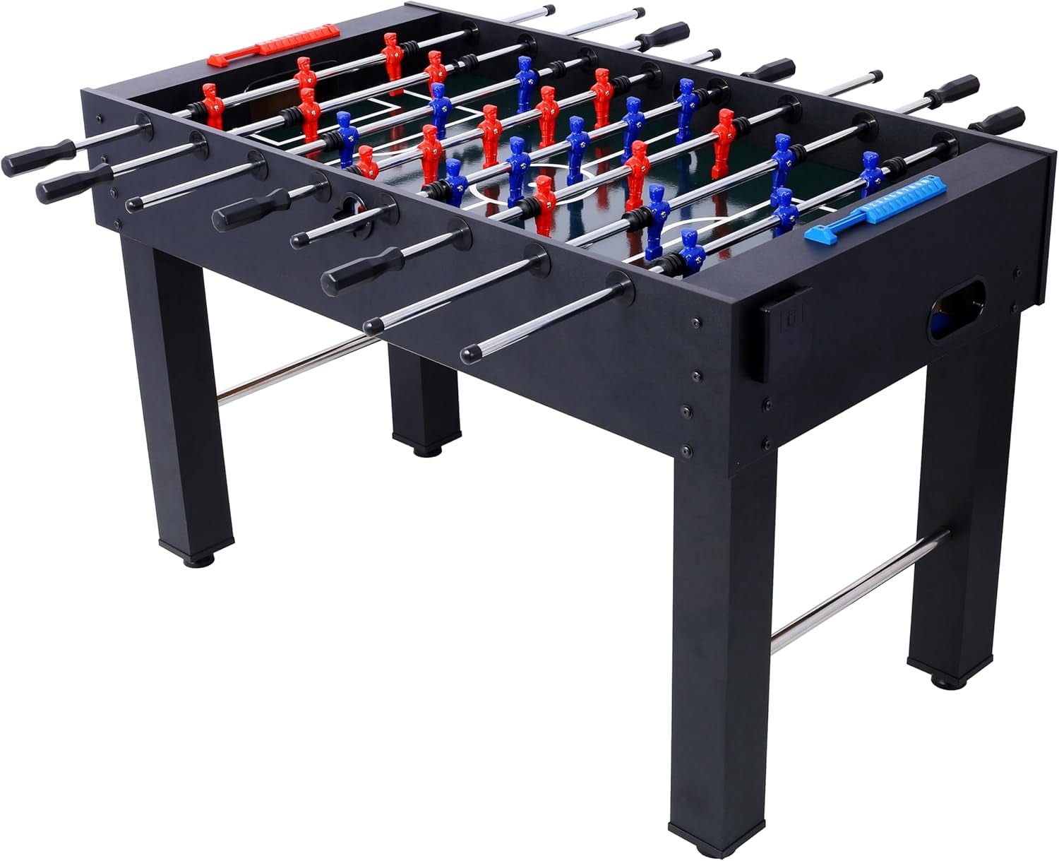 Rugerasy 54Inch Foosball Table,Soccer Game Table with Analog Scoring and Free Accessories,Competition Sized Football Arcade for Adults,Indoor Game Room Sport,Black