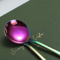 thumbnail image 5 of ReaNea Rainbow Soup Spoons 6 Pieces Stainless Steel Round  Dinner Table Spoon Silverware Set, 5 of 7