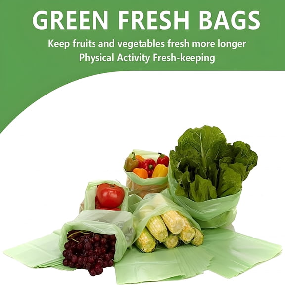 CCOCC 20 Pcs Reusable Produce Bags, Green Fruit & Vegetable Storage for Fridge