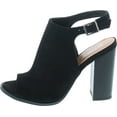 thumbnail image 2 of Betani Jillian-1A Women's Ankle Strap Cut Out Back Block Heel Ankle Booties, Black, 8.5, 2 of 7