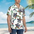 thumbnail image 3 of Sikiie Dinosaur on Excavator2 Print Men's Hawaiian Shirt, Summer Beach Button Pocket Short Sleeve T-Shirt,Medium, 3 of 7