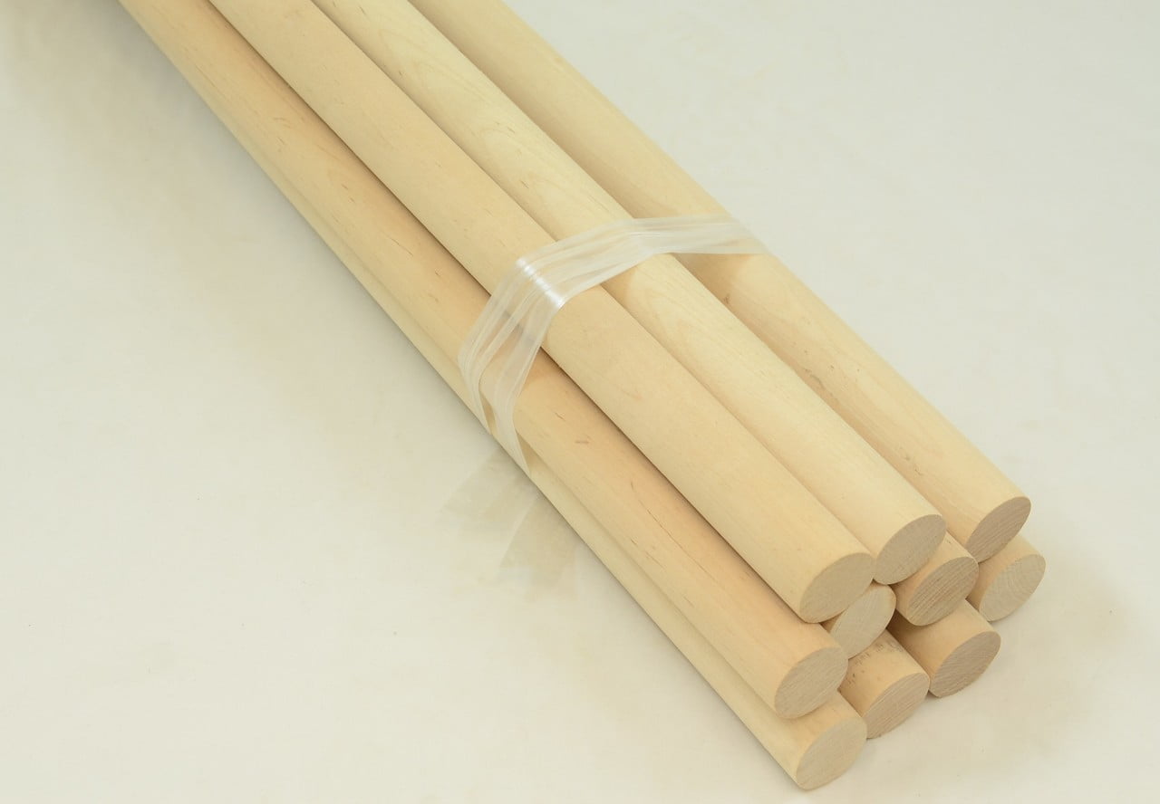 3/8 inch x 36 inch Birch Wood Dowel / Package of 100