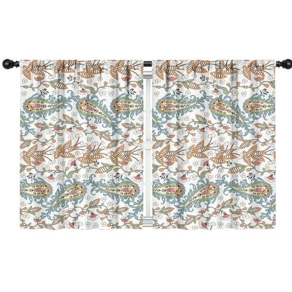 Blackout Kids Curtains,Paisley Pattern Childrens Insulated Curtains Set Of 2,Bedroom Essentials,Toddler Room Decor 42"x54"(106x137cm)