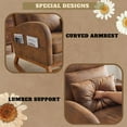 thumbnail image 4 of Miekor Rustic Microfiber Nursery Rocking Chair with Thick Headrest, Upholstered Mid-century Modern Nursing Rocker Glider with Curved Armrest, Sturdy Solid Wood Base for Living Room, Bedroom, Ba G6476, 4 of 8