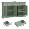 thumbnail image 6 of Homfa Buffet Cabinet with Drawers, 53.5”W Sideboard Storage Cabinet with Adjustable Shelf for Kitchen Dining Room, Green, 6 of 7