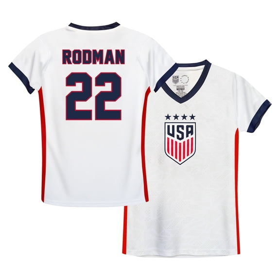 Icon Sports Official U.S.Women National Soccer Team Game Day Shirt - Girls - WNT81GD White Red Trinity Rodman YM